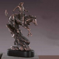 Cowboy with Horses Copper Figurine - 11.5"Wx17"H